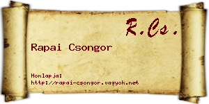 Rapai Csongor névjegykártya